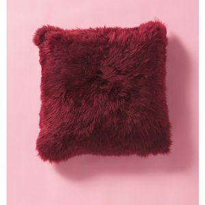 Natures Collection Burgundy New Zealand Sheepskin Pillow